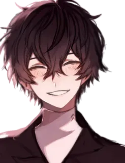 😊 749d0875 애니메이션, 미소, 소년, 캐릭터, 아트 telegram sticker