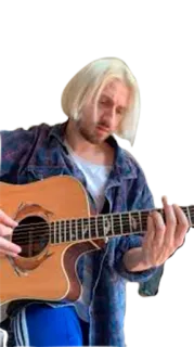 ⚡️ df955060 nhạc sĩ, guitar, chơi, âm nhạc, chân dung telegram sticker