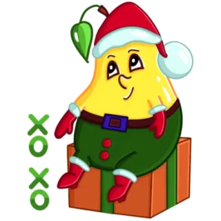 🎅 11284efd xoxo natale, frutta, cartone animato, carino, vacanza, regalo whatsapp sticker