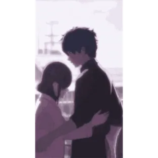 🫂 69625bc1 аниме, пара, объятия, романтика, любовь telegram sticker