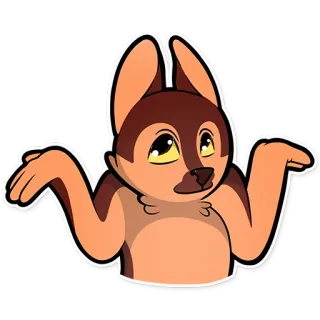 😶 c05f7d21 狗, 耸肩, 卡通, 动物 telegram sticker