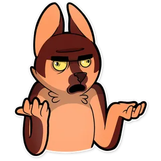 😕 fb55e4b8 卡通, 动物, 狗, 困惑, 表情包, 手势 telegram sticker