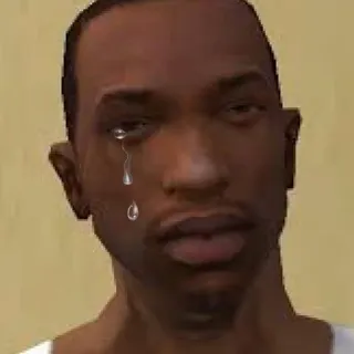 😢 76b630e8 CJ Grand Theft Auto: San Andreas crying, sad, gta, san andreas, video game telegram sticker