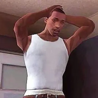 🤯 98f547f4 CJ Grand Theft Auto: San Andreas gta, san andreas, character, video game telegram sticker