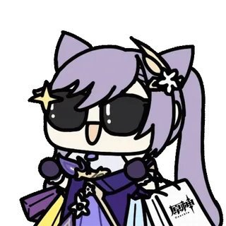 🕶 eebf81f5 Keqing Genshin Impact Anime, Videogame, Shoppen, Schattig, Grappig telegram sticker