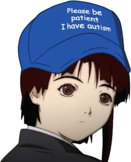 🙃 61d49367 Please be patient I have autism autisme, patient, dessin animé, chapeau, personnage telegram sticker