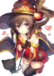😊 a0dd5aac Megumin Konosuba Anime, Megumin, Konosuba, Magicienne, mignon, Bâton telegram sticker