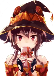 😊 ae8cddf2 Megumin Konosuba Anime, Megumin, Konosuba, Magicien, Cadeau, Mignon telegram sticker
