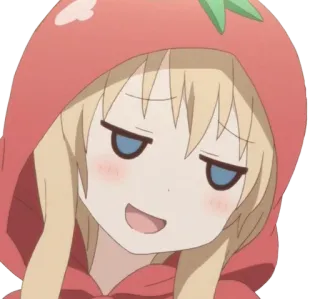 😏 be45f96a animé, fille, tomate, suffisant, drôle, mignon telegram sticker