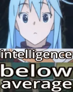 🙃 f2e168cc Aqua Konosuba intelligence below average Anime, Dessin animé, Drôle, Mème, Aqua, Konosuba telegram sticker