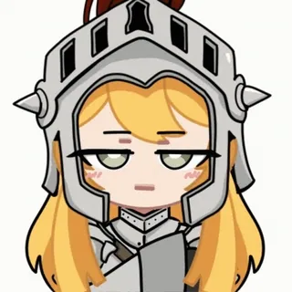 😏 5f9d461b Ritter, Rüstung, Charakter, blonde Haare, Helm, mittelalterlich telegram sticker