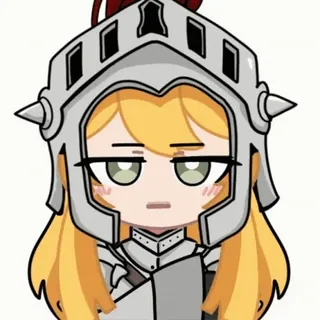 😪 8e521348 Ritter, Rüstung, Anime, Mädchen, blonde Haare, Chibi, Fantasy telegram sticker