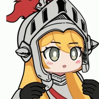 😲 d4fbdd63 anime, cartoon, Ritter, Helm, süß, Charakter, Illustration telegram sticker