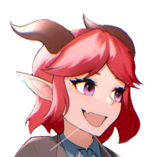 😀 7af443e4 Dämon, Anime, Sukkubus, Hörner, Pinke Haare, Elfenohren whatsapp sticker