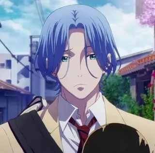 🌟 4520f5fd Reki Kyan SK8 the Infinity Аниме, Sk8 the Infinity, Реки Кян, Персонаж, синие волосы, Аниме персонаж telegram sticker