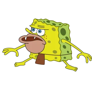 🥴 172d8253 SpongeBob SquarePants Bob l'éponge, Dessin animé, Homme des cavernes, Drôle, Mème, Patrick, Krabbs telegram sticker