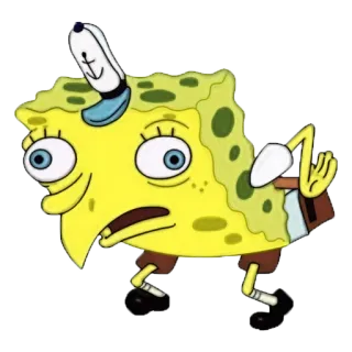 🐣 1bd9b116 SpongeBob SquarePants spongebob, dessin animé, drôle, idiot, nickelodeon, mème telegram sticker