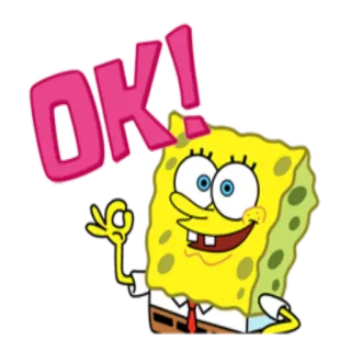👌 1576f460 Spongebob Spongebob Squarepants OK! スポンジボブ, カートゥーン, OK, ステッカー, ニコロデオン telegram sticker