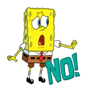 😞 ed4b6188 Spongebob Spongebob Squarepants NO! スポンジボブ, いいえ, 漫画, ニコロデオン telegram sticker