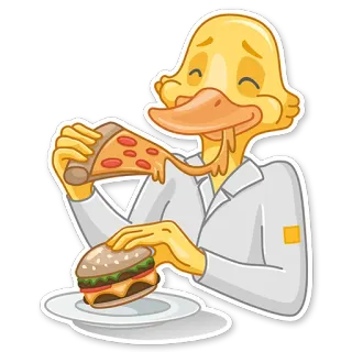 🍕 81f71049 鸭子, 披萨, 汉堡, 食物, 卡通, 贴纸 telegram sticker