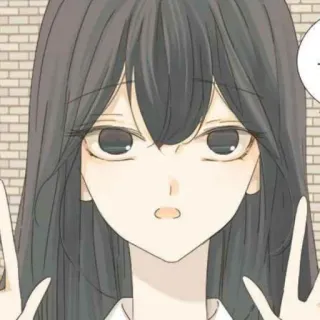 ⛲ 6ac40926 знак мира, аниме девушка, манга, мультфильм, мир, милый whatsapp sticker