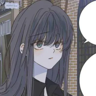 ⛲ 87708273 BEANTOLE Аниме девушка, Серые волосы, Манга, Мультфильм whatsapp sticker