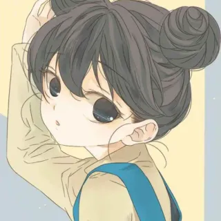 ⛲ a2626a82 Аниме, Девушка, Мультфильм, Милый, Иллюстрация, Персонаж whatsapp sticker