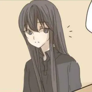 ⛲ d6aa99cf Аниме, Манга, Портрет, Девушка, Длинные волосы, Мультфильм whatsapp sticker