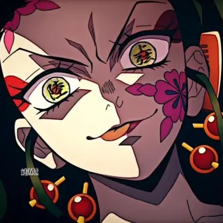 🤍 bf601b22 Daki Demon Slayer Anime, Quỷ, Daki, Thanh Gươm Diệt Quỷ, Hoa, Ác quỷ telegram sticker