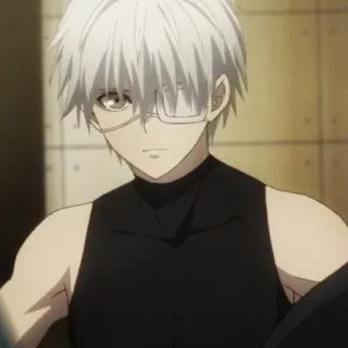 😠 c9fcf4bc Ken Kaneki Tokyo Ghoul 动漫, 白发, 眼罩, 喰种, 金木研, 东京喰种 telegram sticker