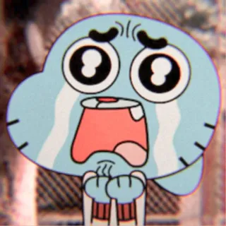 🍕 461de4ef Gumball The Amazing World of Gumball мультфильм, анимированный, плачет, грустный, Гамбол, Удивительный мир Гамбола telegram sticker