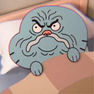 🍇 fc01bd92 Richard Watterson The Amazing World of Gumball Мультфильм, Злой, Ричард Ваттерсон, Удивительный мир Гамбола, Персонаж, Кот, Кровать telegram sticker