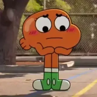 🐈 09c88b6c Darwin Watterson The Amazing World of Gumball การ์ตูน, ปลา, สีส้ม, ตัวละคร, แอนิเมชั่น telegram sticker