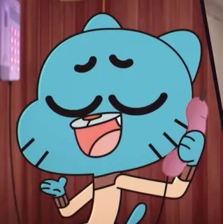 🐈 79834963 Gumball Watterson The Amazing World of Gumball การ์ตูน, แมว, กัมบอล, โทรศัพท์, ตัวละคร, สีน้ำเงิน telegram sticker