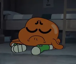 🐈 d19bbbf4 Darwin Watterson The Amazing World of Gumball การ์ตูน, เศร้า, ปลา, สีส้ม, ตัวละคร, ภาพเคลื่อนไหว telegram sticker