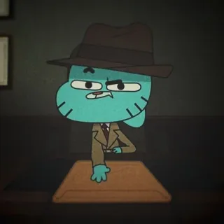 🐈 fcba1764 Gumball Watterson The Amazing World of Gumball การ์ตูน, Gumball, แมว, นักสืบ, หมวก, สูท, ตัวละคร, ภาพเคลื่อนไหว telegram sticker