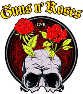 🔫 12617e0d Guns n' Roses musica, band, Guns N' Roses, teschio, rose, rock telegram sticker