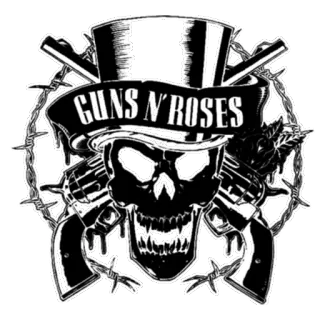 🔫 4bb1a8aa GUNS N' ROSES armi, rose, teschio, musica, gruppo rock, logo telegram sticker