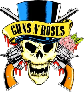 💀 5c770b5b GUNS N' ROSES Guns N' Roses, teschio, pistole, band, musica, logo telegram sticker