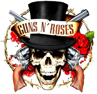 🔫 8c5ebe18 GUNS N' ROSES guns n roses, teschio, armi, band, rose, musica telegram sticker