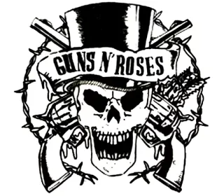 🔫 a7afaa9c GUNS N' ROSES guns n roses, band, teschio, musica, logo, armi, rose, rock telegram sticker