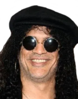 😆 f96e1f49 Slash músico, guitarrista, rock, sombrero, gafas de sol telegram sticker