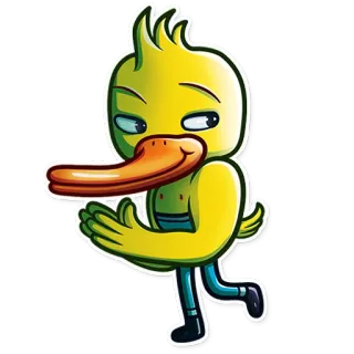 😏 0d5d944f アヒル, 漫画, 動物, 面白い, 可愛い telegram sticker