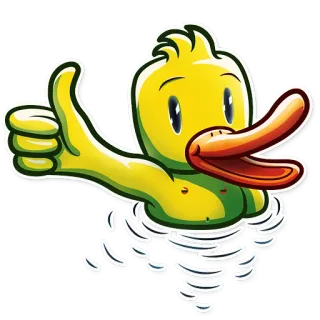 👍 53a23ade アヒル, 漫画, 水泳, 動物, 可愛い telegram sticker
