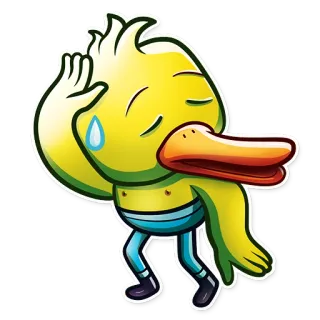 😓 7eb2cb25 アヒル, 悲しい, 漫画, キャラクター, 涙 telegram sticker