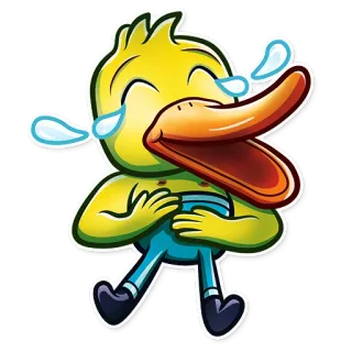 😂 b7e7aeda アヒル, 漫画, 絵文字, 面白い, 笑う, 涙 telegram sticker