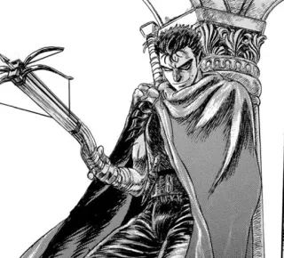🖤 7a07ccb4 Guts Berserk Manga, Anime, Chiến binh, Nỏ, Gan dạ telegram sticker