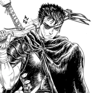 🖤 fef2d3e3 Guts Berserk Manga, Anime, Chiến binh, Kiếm, Gan dạ telegram sticker