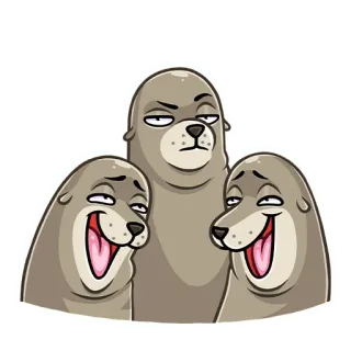 😐 fc0bdacf foca, animale, cartone animato, divertente, meme telegram sticker
