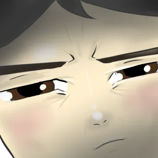 🧐 4f5a2d49 anime, manga, cara, expresión, irritado, retrato whatsapp sticker